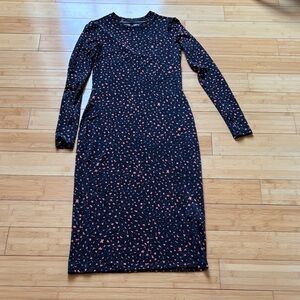 COS Black Dress with Coral Pattern